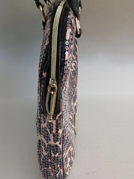 Betsey Johnson Sequin Leopard Print Laptop Bag - Picture 3 of 6
